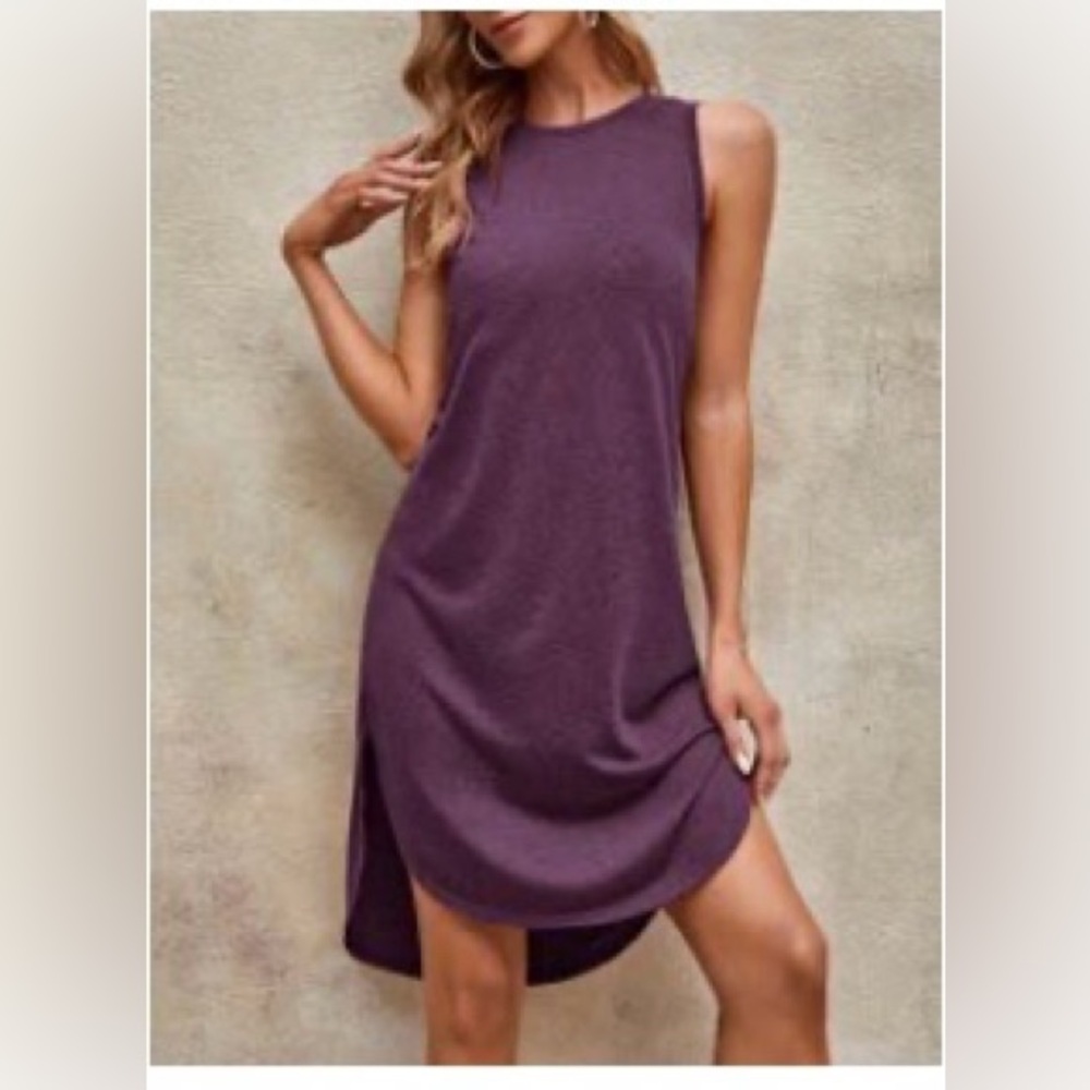 SHEIN Asymmetrical Sleeveless Dress in Heather Purple
